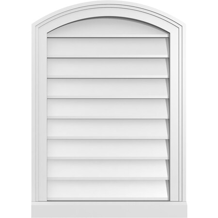 Ekena Millwork Arch Top Surface Mount PVC Gable Vent: Functional, w/ 2"W x 2"P Brickmould Sill Frame, 20"W x 28"H GVPAR20X2803SF